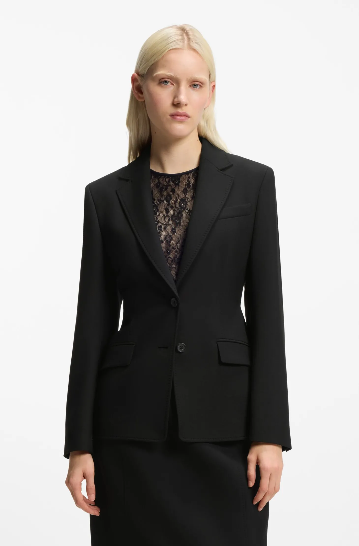 Regular-Fit Blazer aus Stretch-Twill