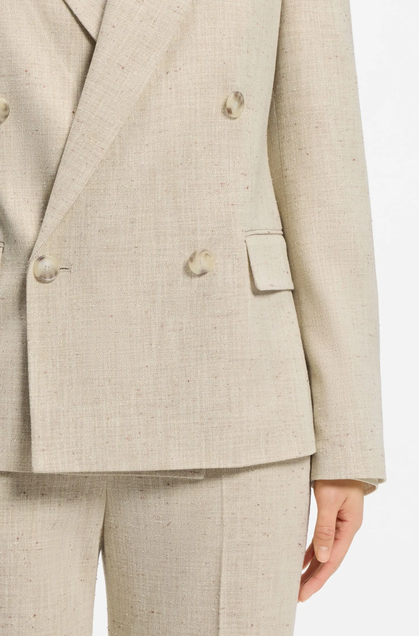 Regular-Fit Blazer aus strukturiertem Slub-Gewebe