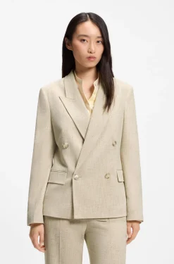 Regular-Fit Blazer aus strukturiertem Slub-Gewebe