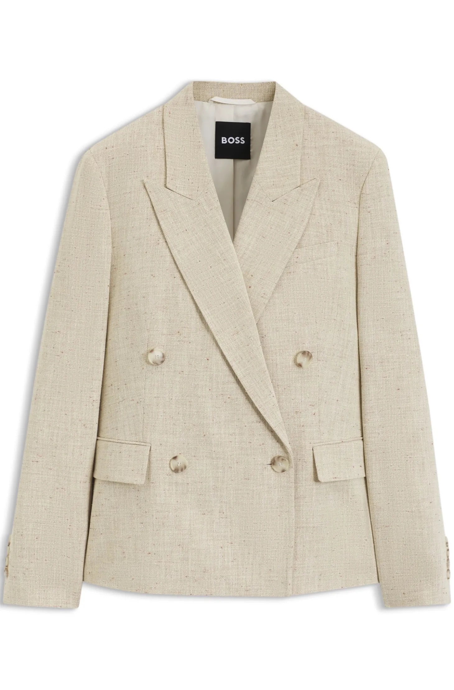 Regular-Fit Blazer aus strukturiertem Slub-Gewebe