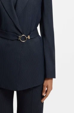 Regular-Fit Blazer mit Gürtel mit Schließe