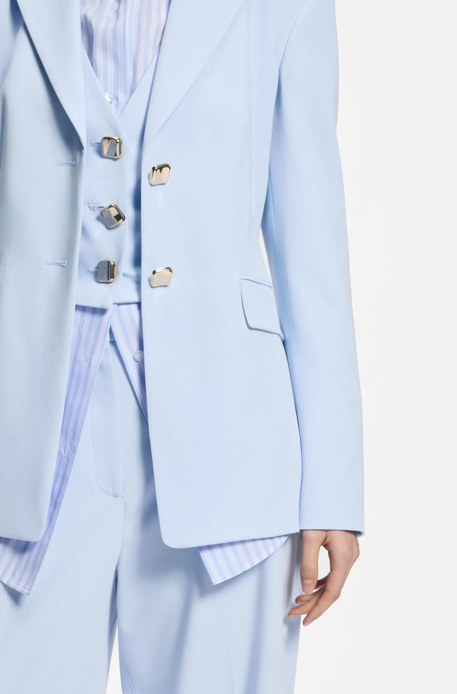 Regular-Fit Blazer mit Knöpfen in Goldoptik