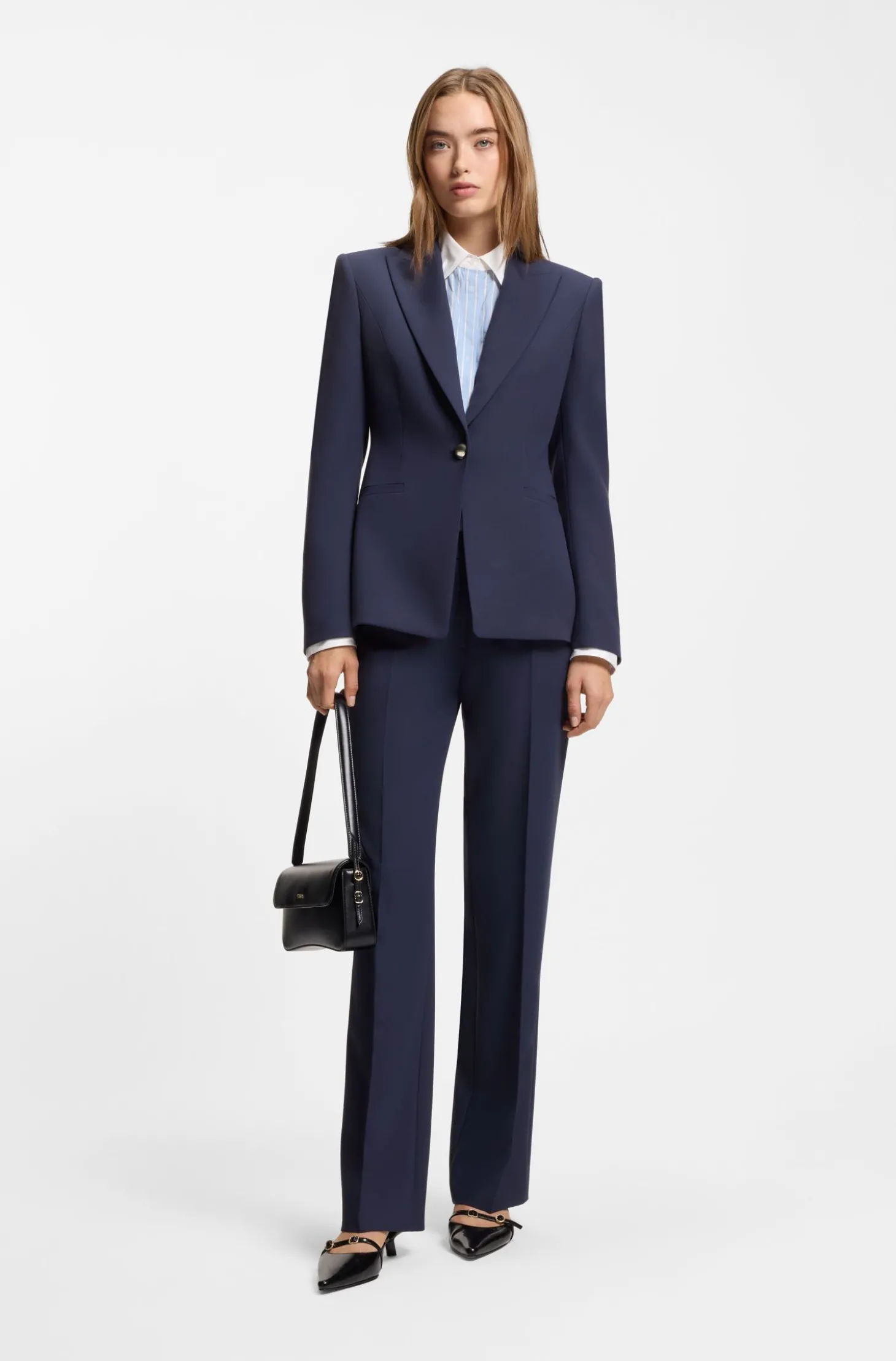 Regular-Fit Blazer mit Metallknopf