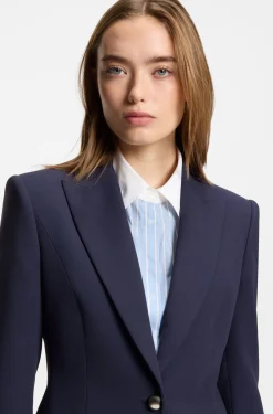 Regular-Fit Blazer mit Metallknopf