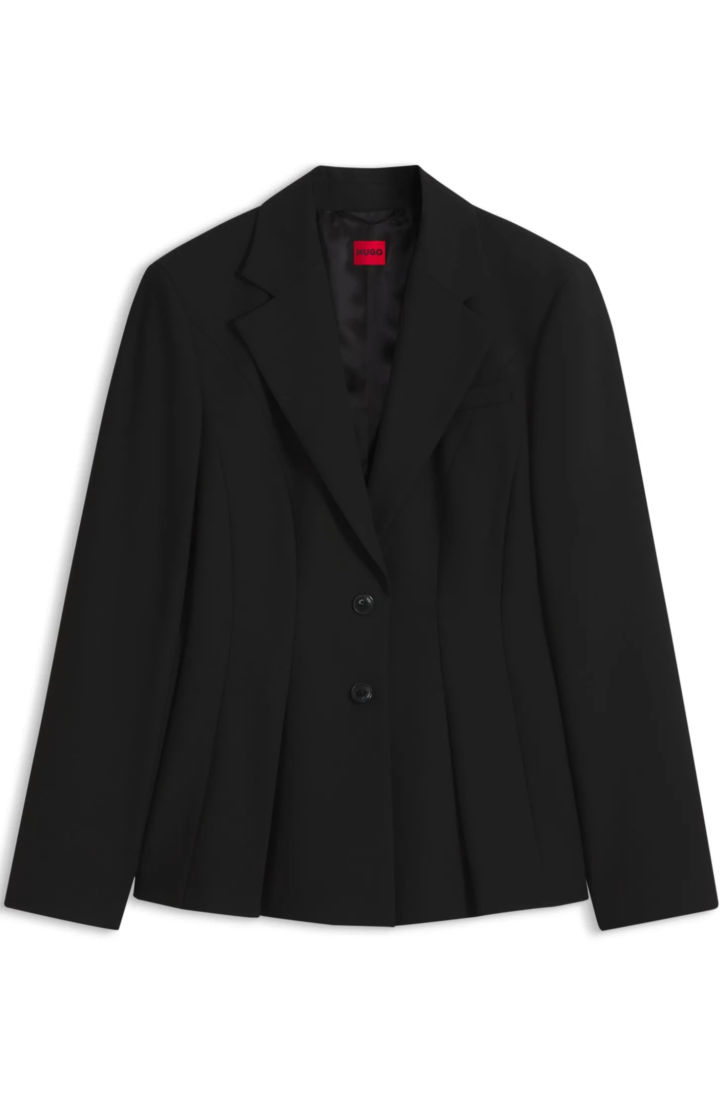 Regular-Fit Blazer mit plissiertem Schößchensaum