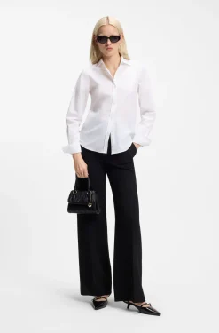 Regular-Fit Bluse aus Baumwoll-Popeline