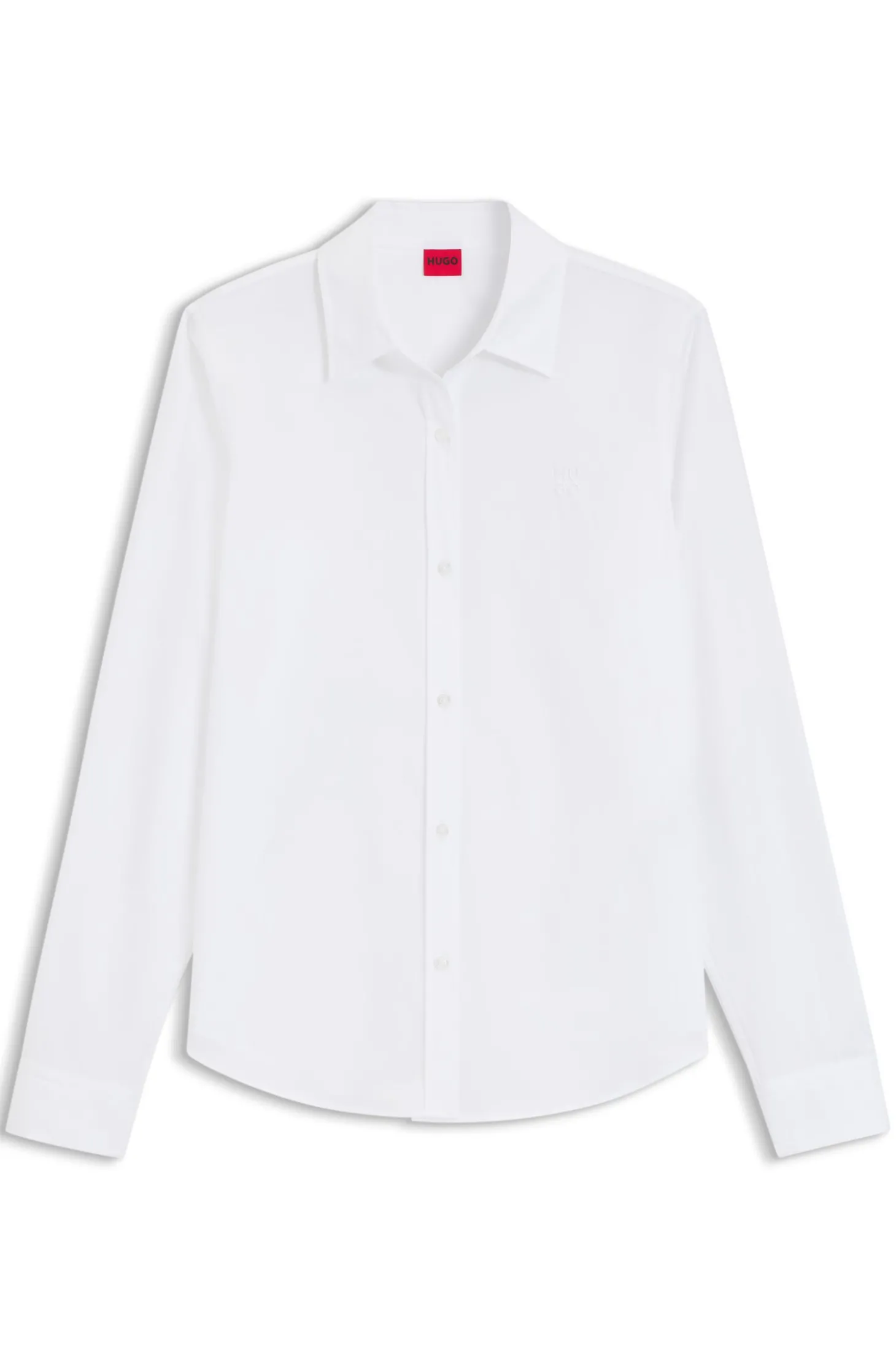 Regular-Fit Bluse aus Baumwoll-Popeline