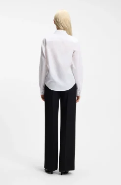 Regular-Fit Bluse aus Baumwoll-Popeline
