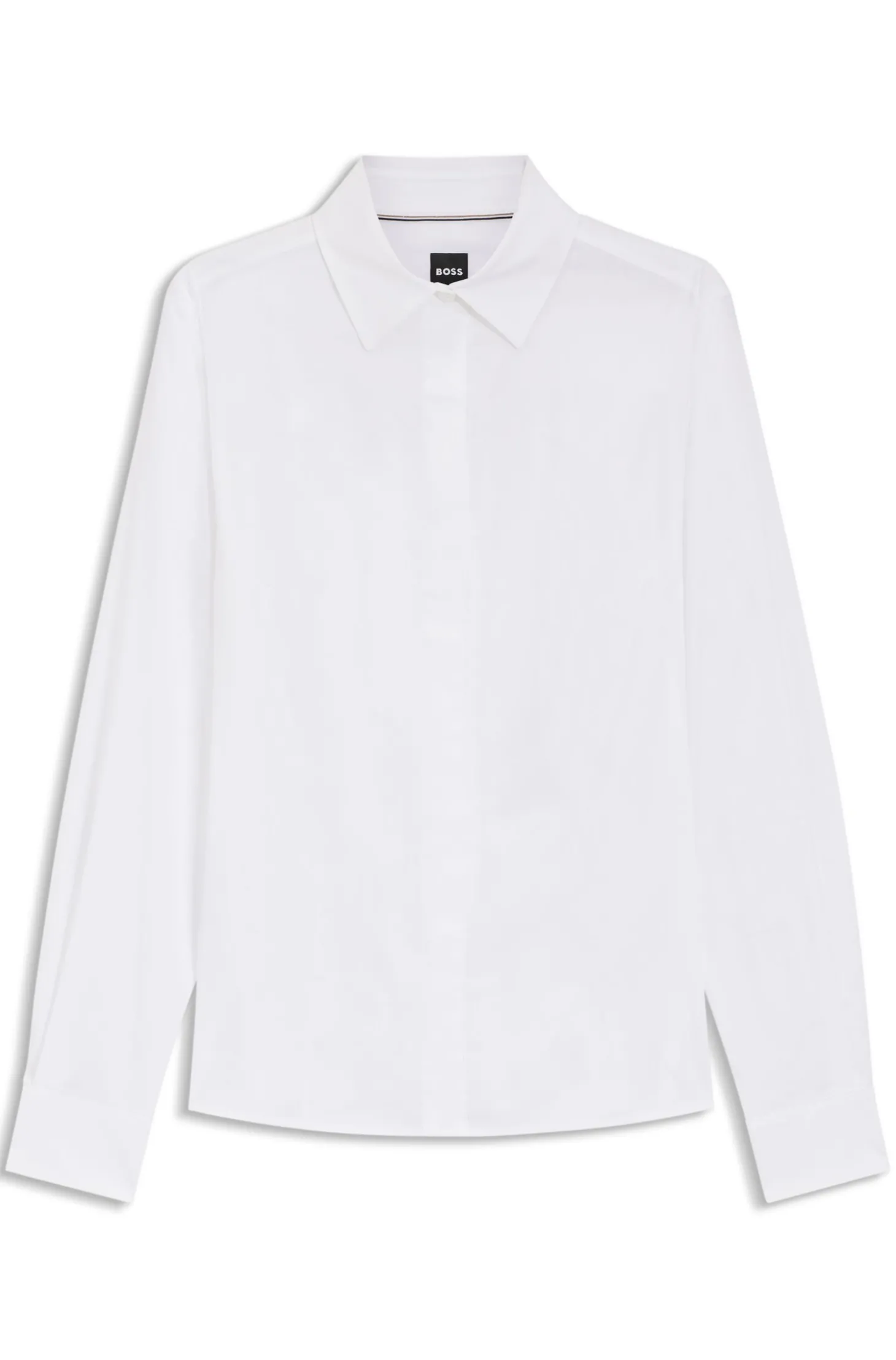 Regular-Fit Bluse aus Baumwoll-Mix