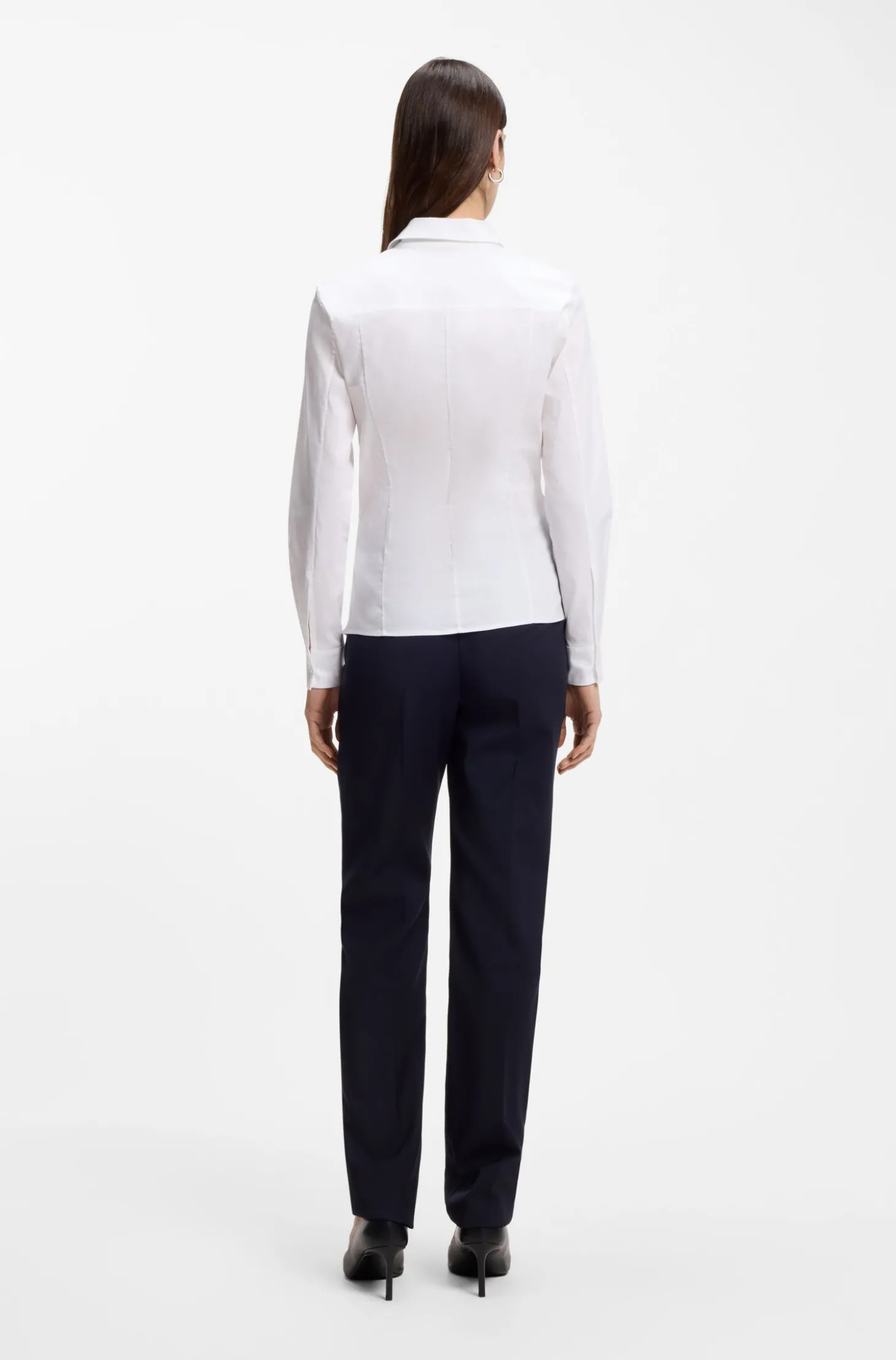Regular-Fit Bluse aus Baumwoll-Mix