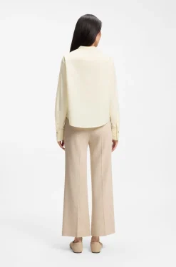 Regular-Fit Bluse aus Baumwoll-Popeline mit verdeckter Knopfleiste