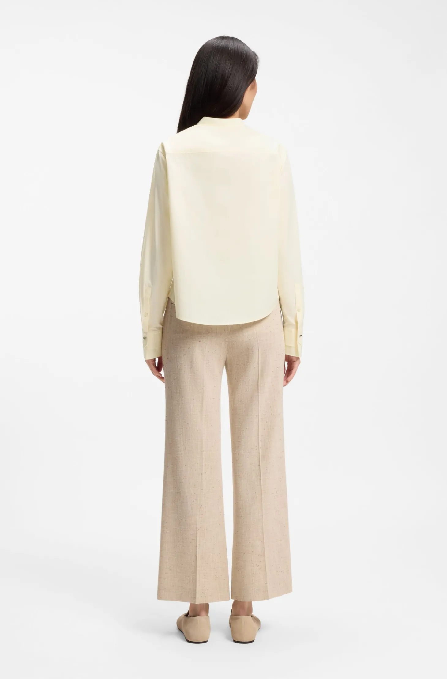 Regular-Fit Bluse aus Baumwoll-Popeline mit verdeckter Knopfleiste
