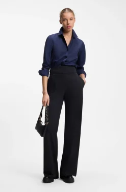 Regular-Fit Bluse aus Baumwoll-Popeline