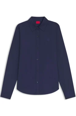 Regular-Fit Bluse aus Baumwoll-Popeline