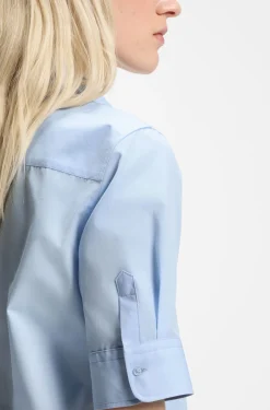 Regular-Fit Bluse aus leichtem Baumwoll-Canvas