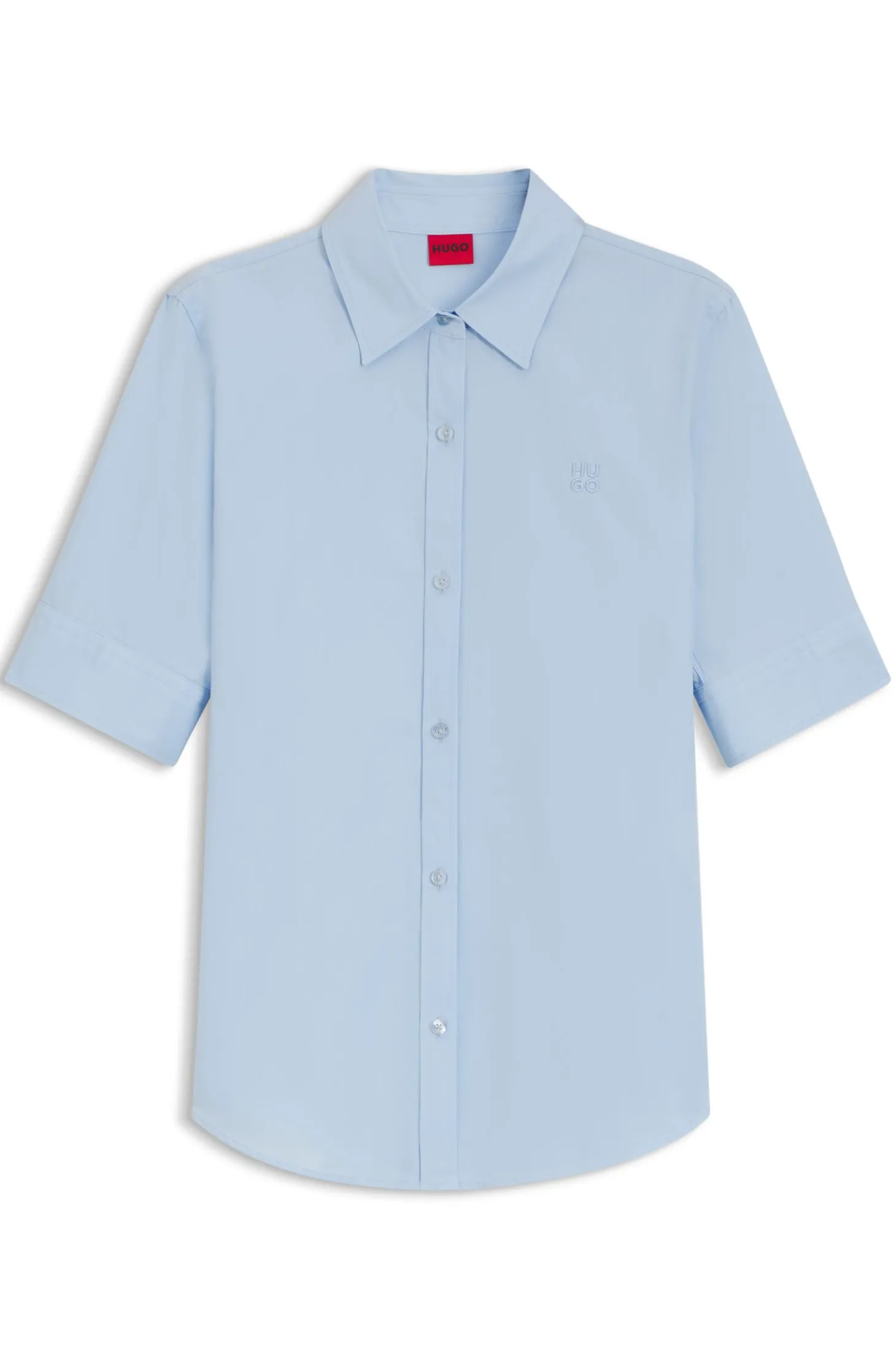 Regular-Fit Bluse aus leichtem Baumwoll-Canvas