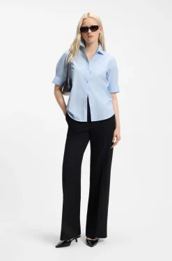 Regular-Fit Bluse aus leichtem Baumwoll-Canvas