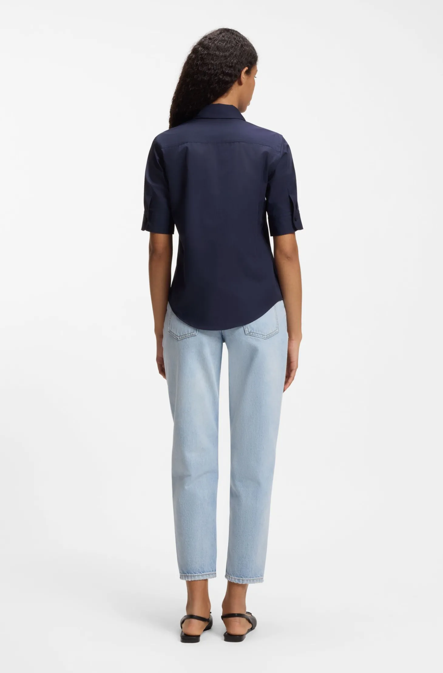 Regular-Fit Bluse aus leichtem Baumwoll-Canvas