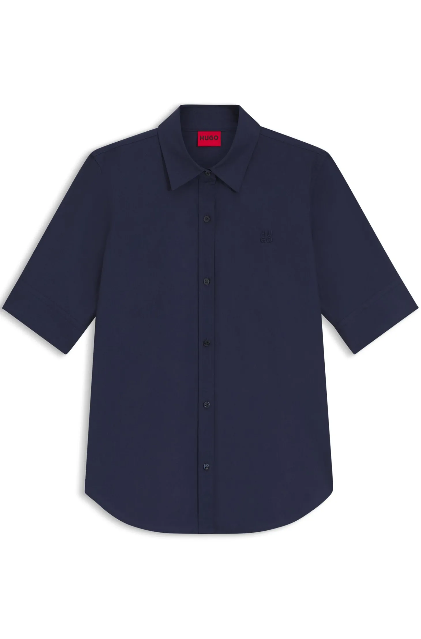 Regular-Fit Bluse aus leichtem Baumwoll-Canvas