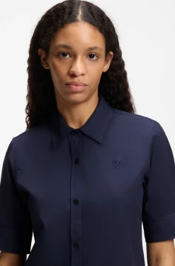 Regular-Fit Bluse aus leichtem Baumwoll-Canvas