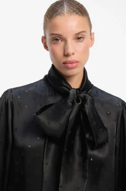 Regular-Fit Bluse aus Satin mit Ausbrenner-Print