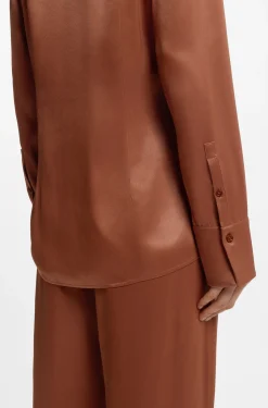 Regular-Fit Bluse aus softem, glänzendem Gewebe