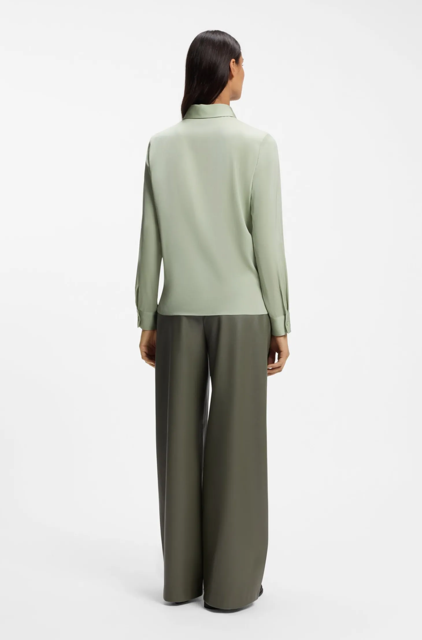 Regular-Fit Bluse aus Stretch-Seide