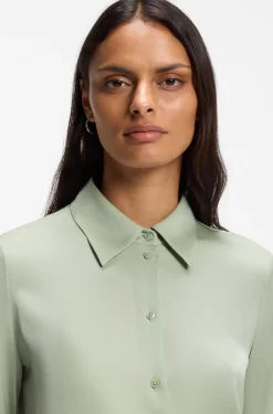 Regular-Fit Bluse aus Stretch-Seide