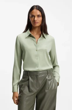 Regular-Fit Bluse aus Stretch-Seide