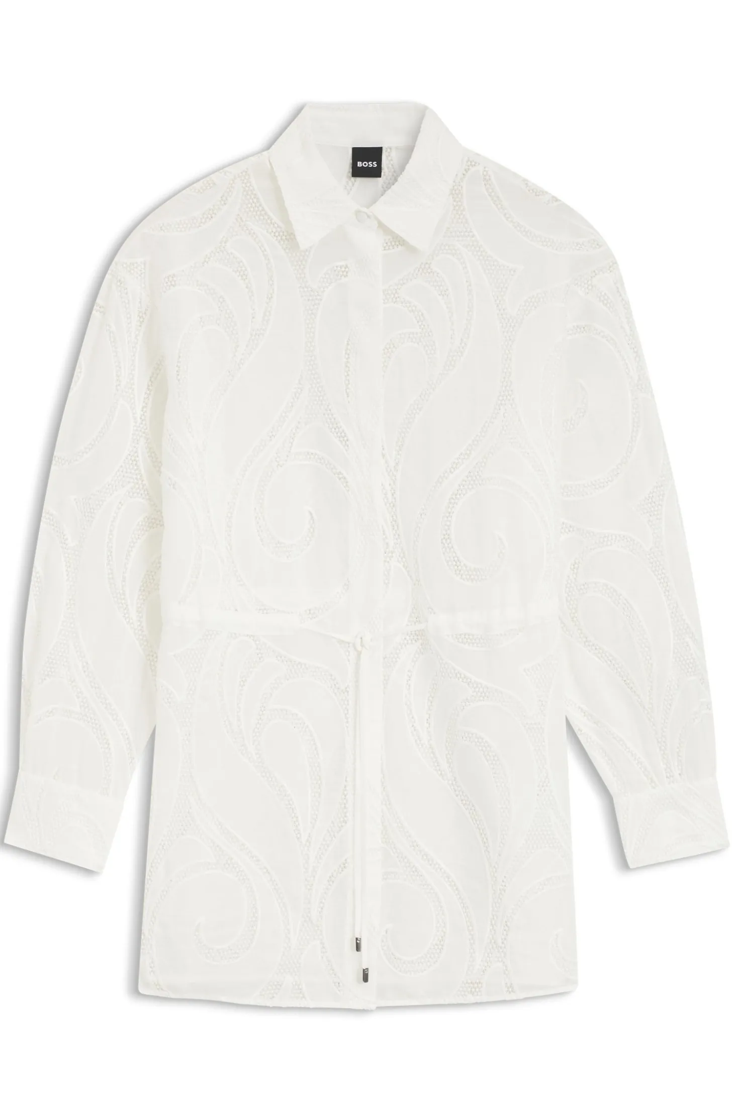 Regular-Fit Bluse mit Blumenstickerei