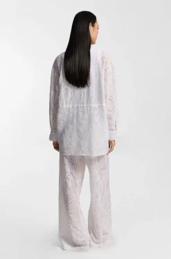 Regular-Fit Bluse mit Blumenstickerei