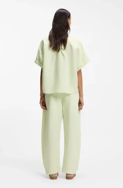 Regular-Fit Bluse mit umgeschlagenen Ärmelbündchen