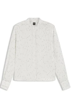 Regular-Fit Bluse mit unregelmäßigen Streifen