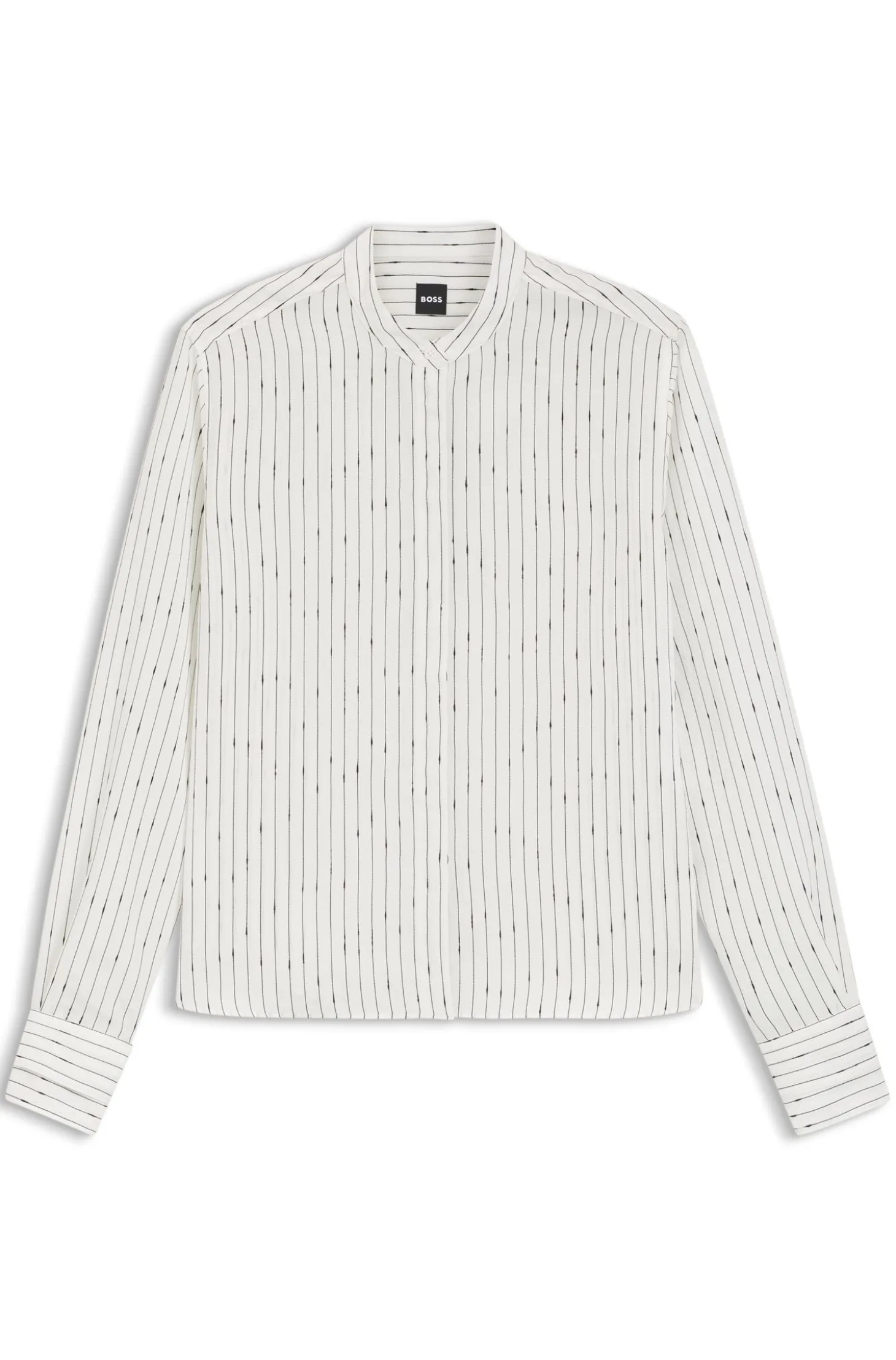 Regular-Fit Bluse mit unregelmäßigen Streifen