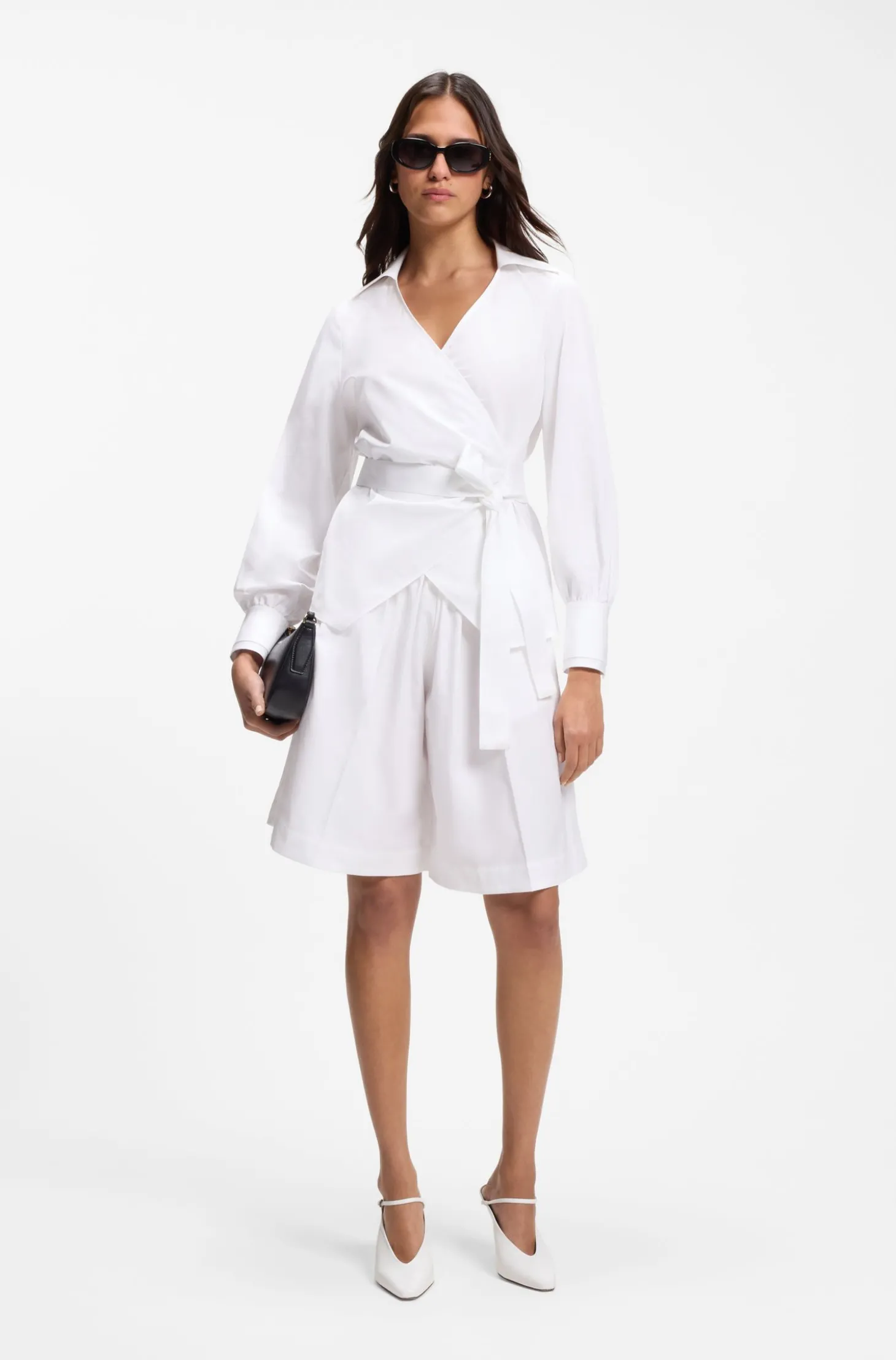 Regular-Fit Bluse mit Wickelfront