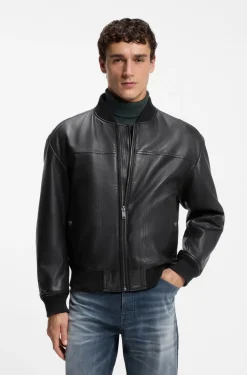 Regular-Fit Bomberjacke aus Nappaleder