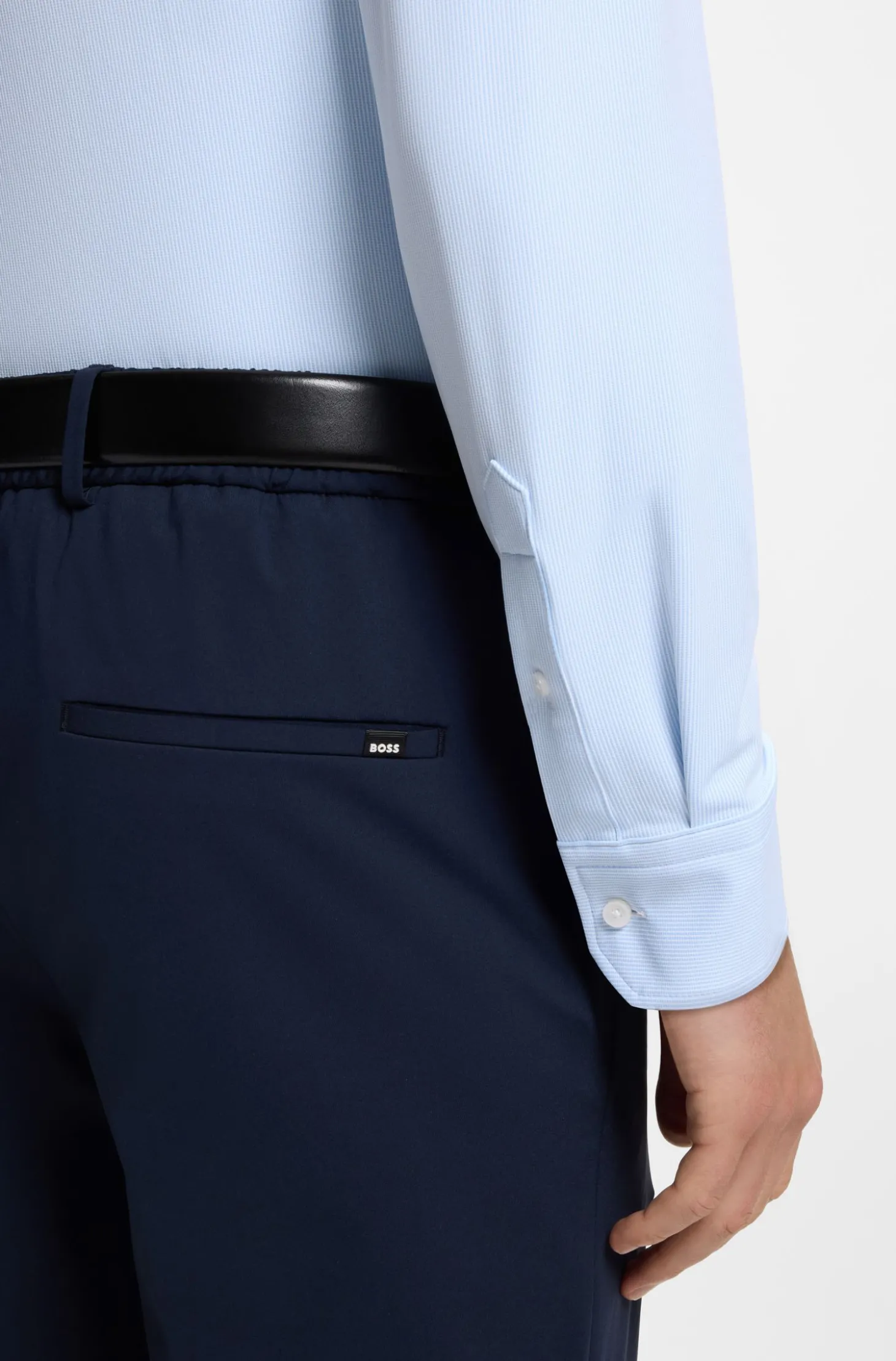 Regular-Fit Business-Hemd aus Stretch-Jersey