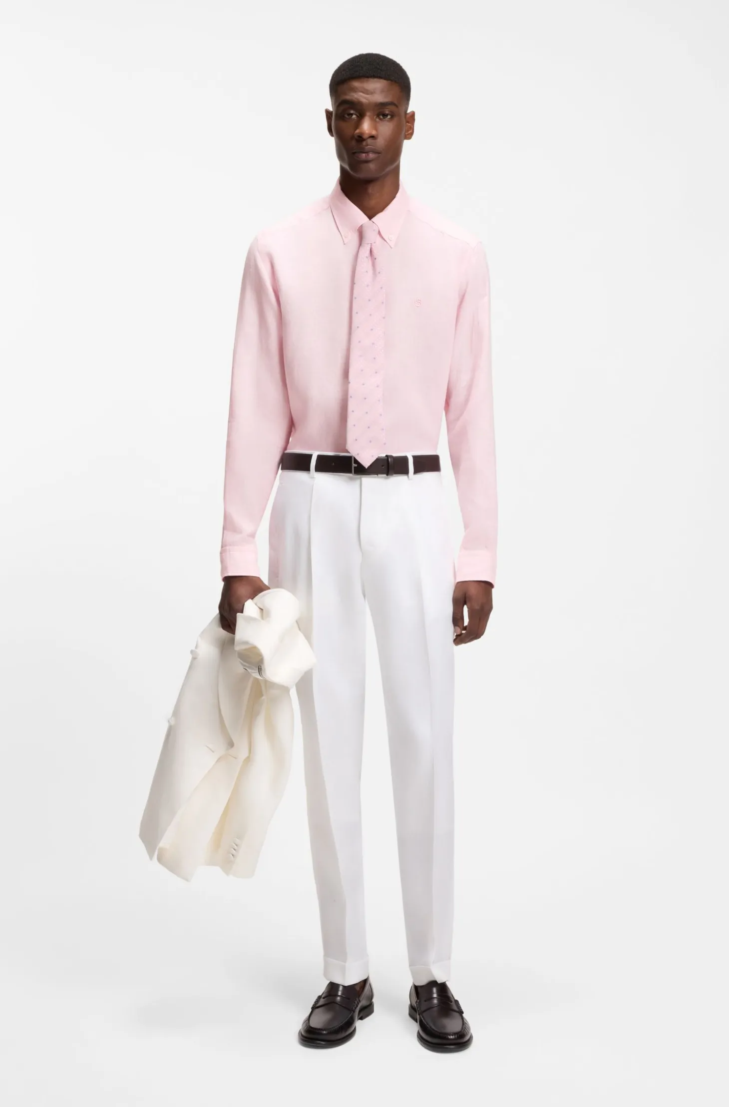 Regular-Fit Button-Down-Hemd aus Leinen