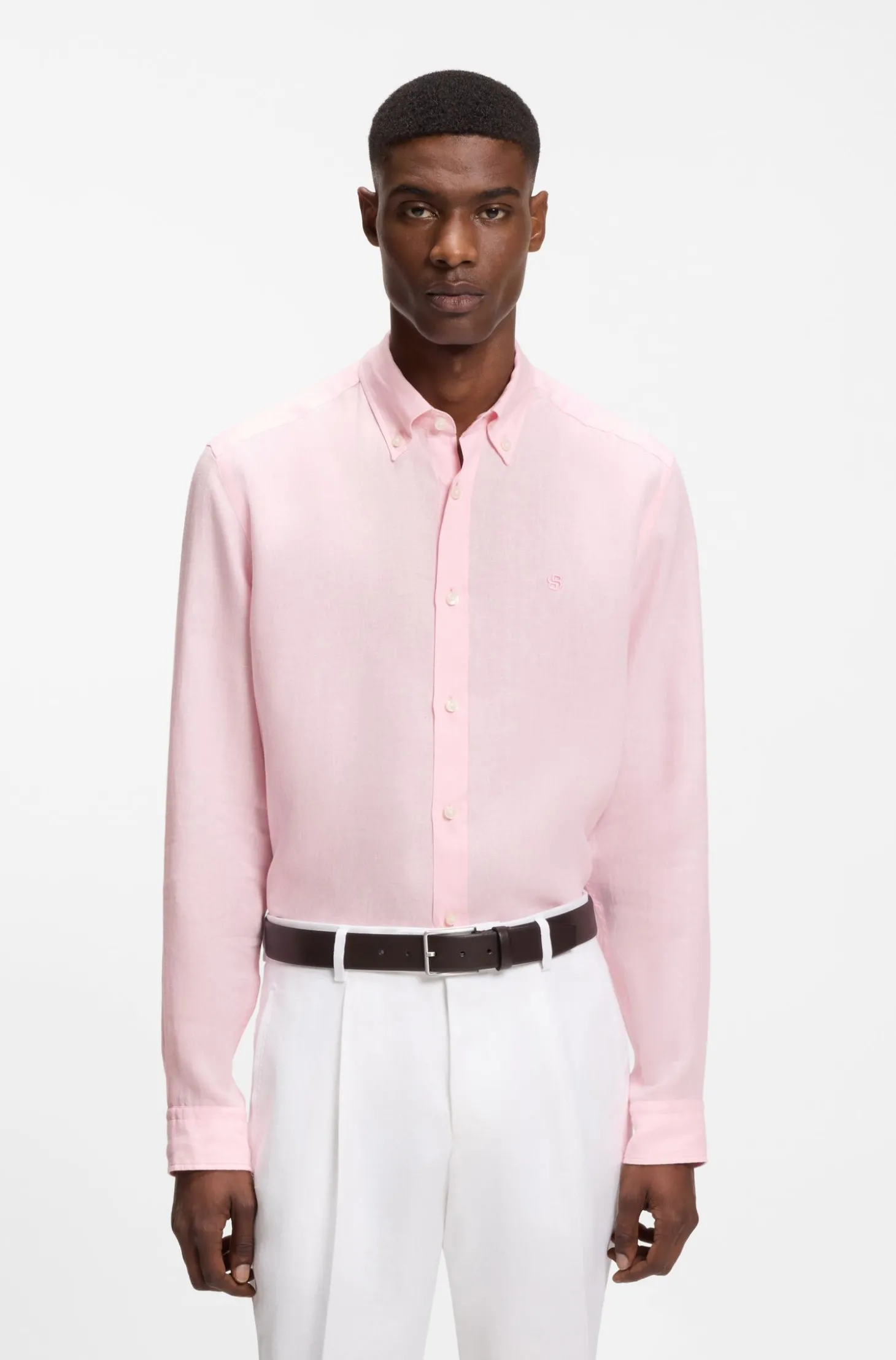 Regular-Fit Button-Down-Hemd aus Leinen