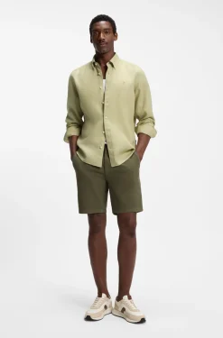 Regular-Fit Button-Down-Hemd aus Leinen