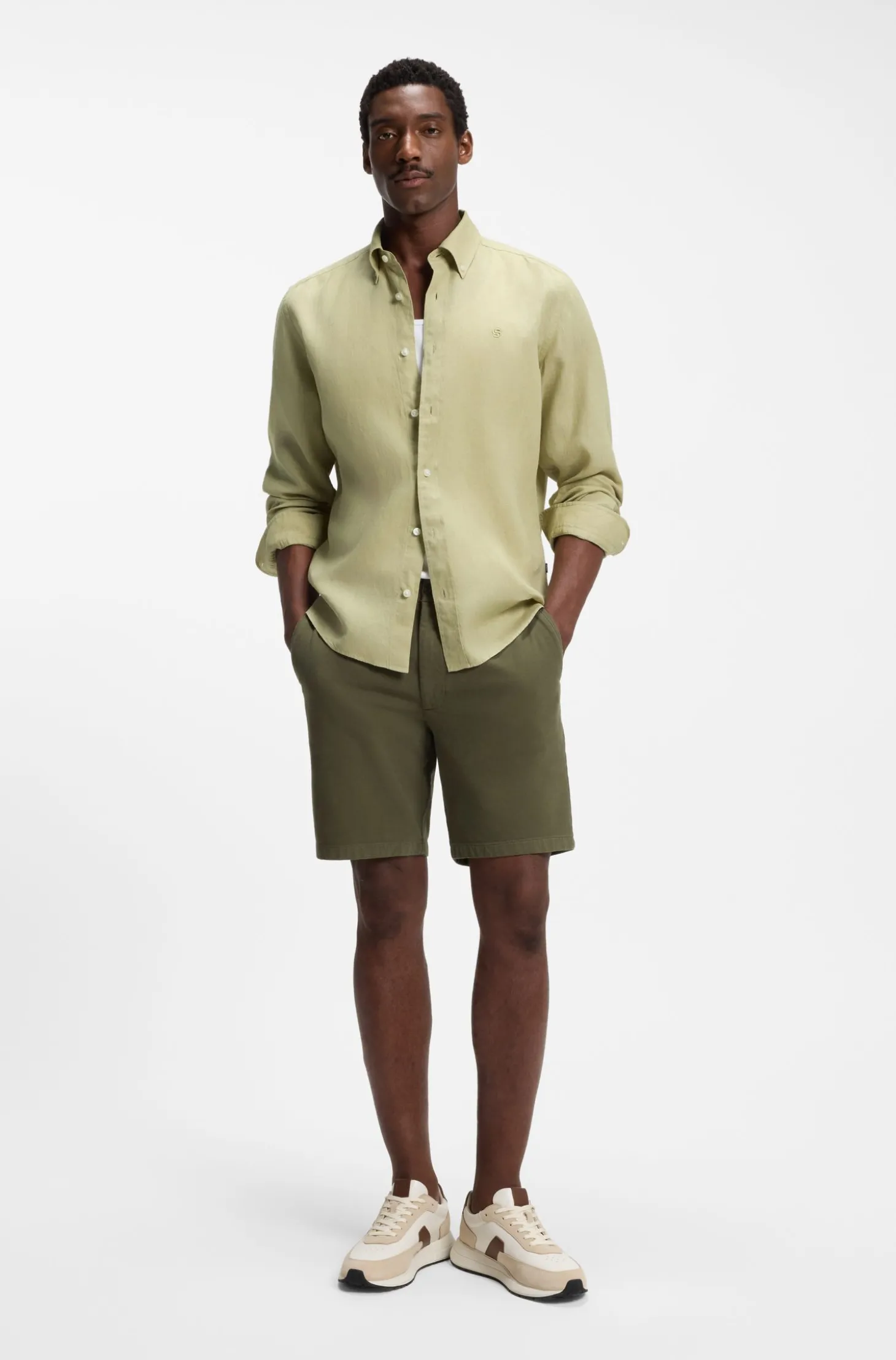 Regular-Fit Button-Down-Hemd aus Leinen