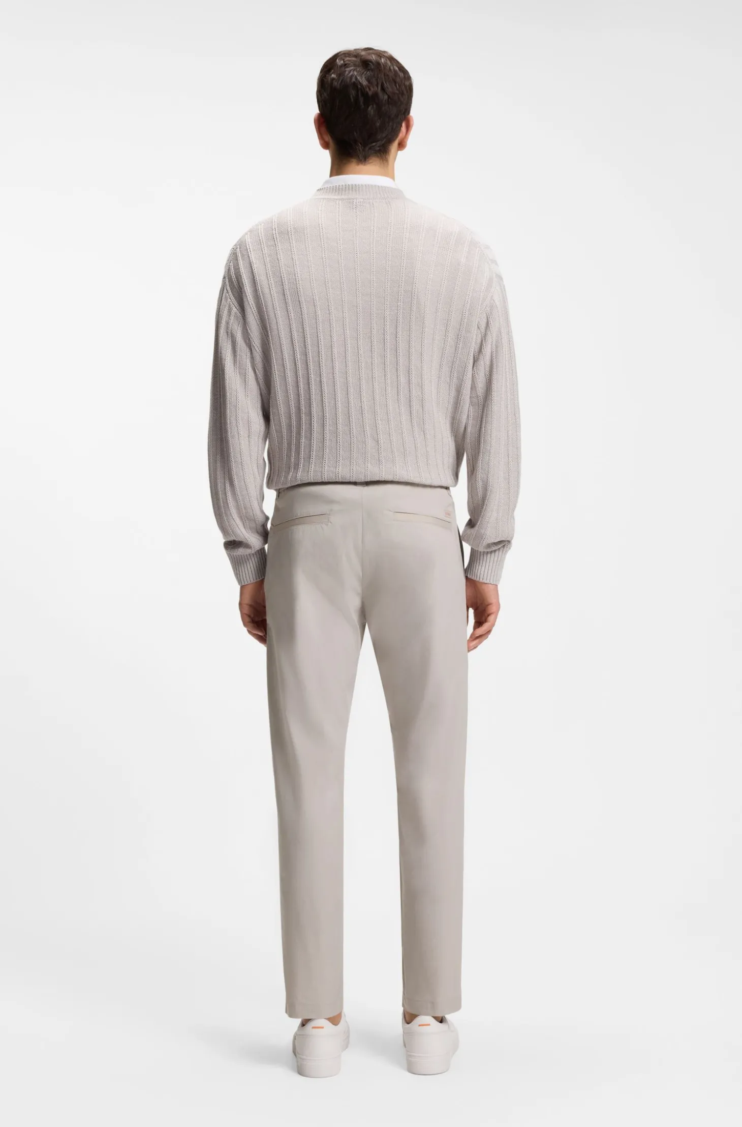 Regular-Fit Chino aus Popeline-Baumwoll-Mix