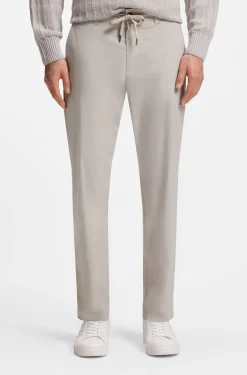 Regular-Fit Chino aus Popeline-Baumwoll-Mix