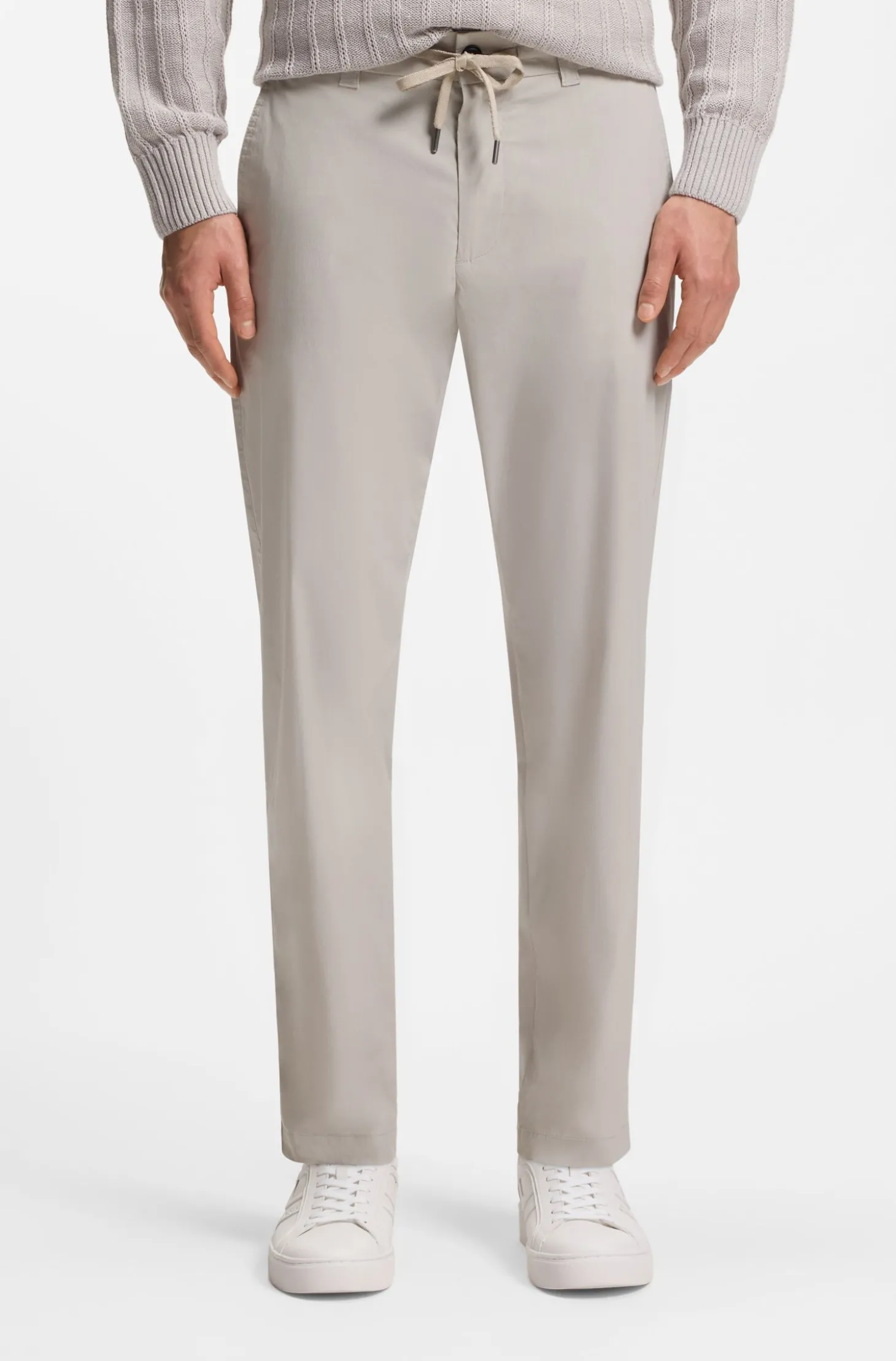 Regular-Fit Chino aus Popeline-Baumwoll-Mix