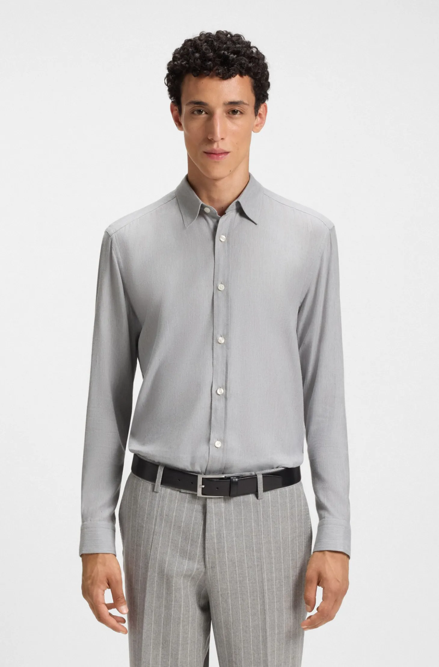 Regular-Fit Flanell-Hemd aus Baumwoll-Mix