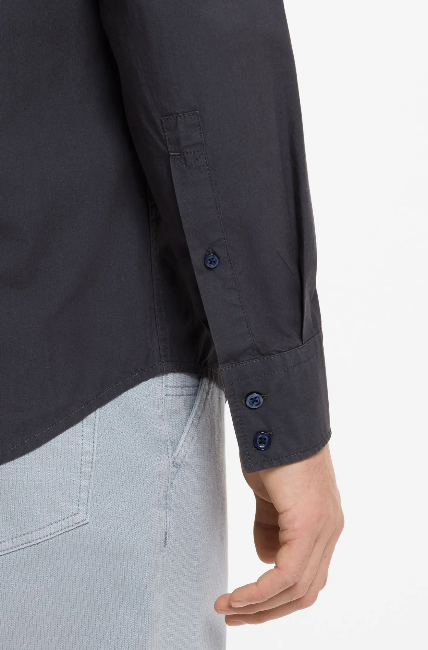 Regular-Fit Hemd aus Baumwoll-Popeline mit gesticktem Logo