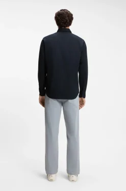 Regular-Fit Hemd aus Baumwoll-Twill mit Button-Down-Kragen