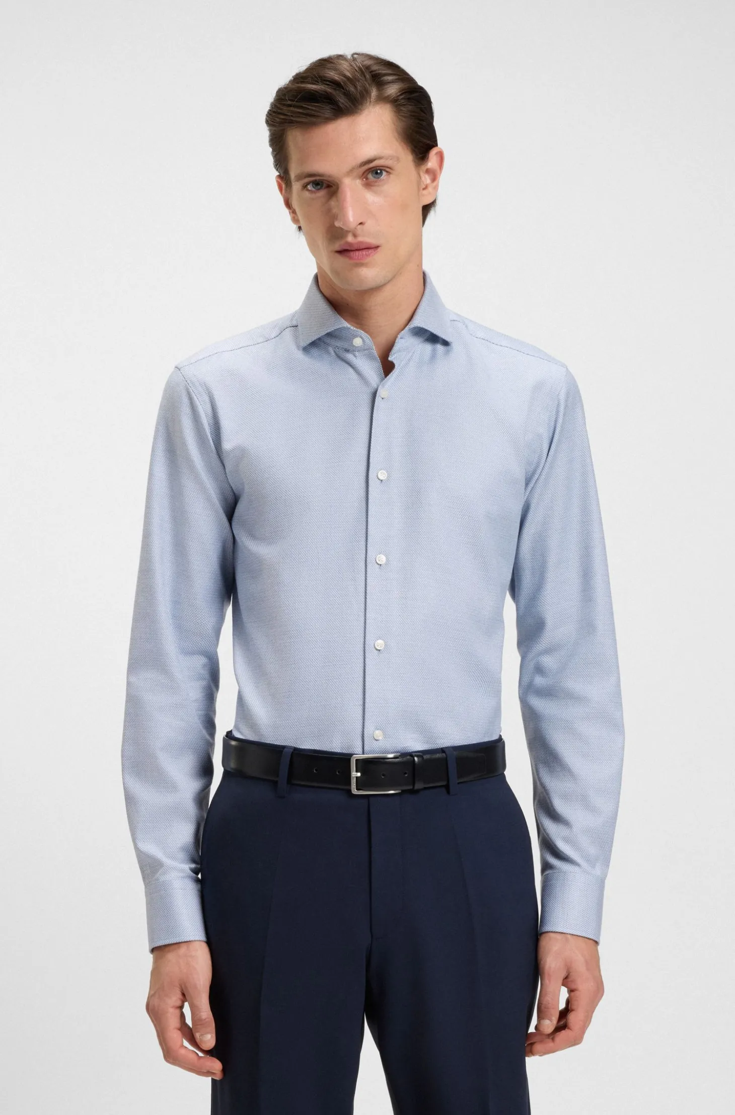 Regular-Fit Hemd aus bedrucktem Baumwoll-Twill