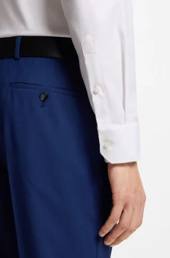 Regular-Fit Hemd aus elastischem Baumwoll-Twill mit bügelleichtem Finish