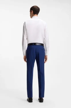 Regular-Fit Hemd aus elastischem Baumwoll-Twill mit bügelleichtem Finish